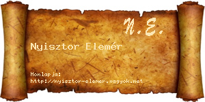 Nyisztor Elemér névjegykártya