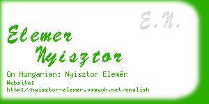 elemer nyisztor business card